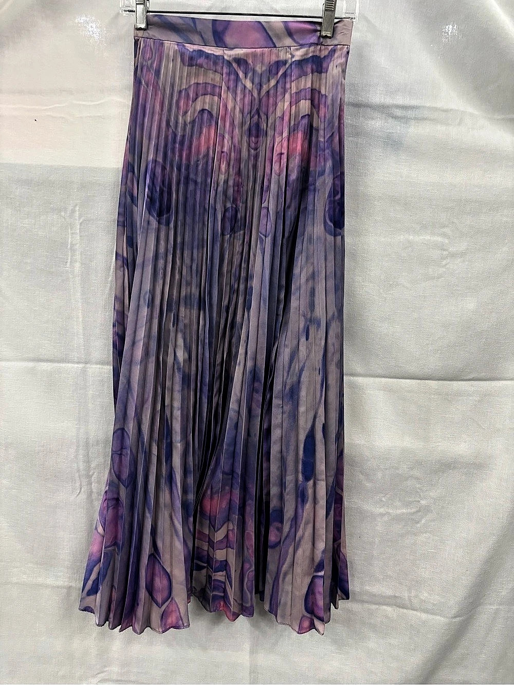 Siddhartha Bansal Pleated Abstract Maxi Skirt in Purple & Blue Size 0 Like New